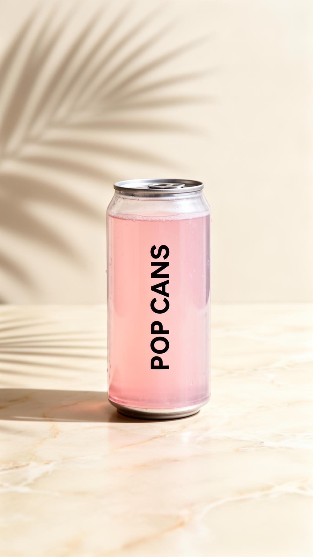 POP CANS transparent branded can with pastel drink